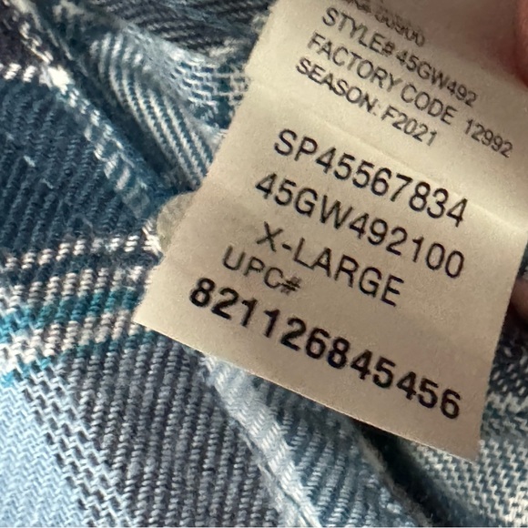 NWT IZOD Blue & White Plaid Temperature Regulating Wicking Flannel Shirt Size XL - Picture 10 of 14
